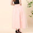 thumbnail image 4 of Tiqkatyck Mardi Gras Skirts For Women Clearance, Women Plus Size Mesh Tulle Skirt Pleated Princess Skirt Mesh Bubble Skirt Long Skirt, 4 of 6