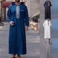thumbnail image 4 of Abayas Islamics Men Robe Muslims Dresses Djellaba Simple Fashion Applique Shirt Arabic Dress Men Ethnic Clothing Gift, 4 of 9