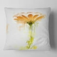 thumbnail image 2 of Designart Orange Gerbera Sketch Watercolor - Flowers Throw Pillowwork - 18x18, 2 of 5
