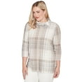 thumbnail image 3 of Alfred Dunner Womens Draped Cowl Neckline Plaid Knit Top, 3 of 4