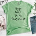 thumbnail image 2 of Pizza Wine Tacos Margaritas T-Shirt, Unisex Women's Men's Shirt, Pizza Shirt, Tacos Shirt, Margaritas Shirt, Heather Apple Green, Medium, 2 of 6
