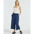 thumbnail image 6 of Real Essentials 3 Pack: Women's Ultra-Soft Wide Leg Loose Capri Open Bottom Pants - Yoga Lounge Pockets(Available in Plus), 6 of 7