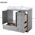 thumbnail image 2 of 36 inch Shaker Style Free-Standing Bathroom Vanity Cabinet with Sink, Soft-Close, 2 Doors+4 Drawers, 2 of 8