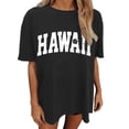 thumbnail image 1 of Tiweut Hauts Décontractés pour Femmes Oversize Vintage Coupe Ample Manches Courtes Col Rond T-Shirts d'Été pour Dame Noir, 1 of 6