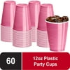 DecorRack Party Cups 12 fl oz Reusable Disposable Cups (Pink, 60)