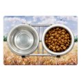 thumbnail image 1 of Harvest Pet Mat for Food and Water, Watercolor Style Rural Theme Illustration with Wheat Fields, Non-Slip Rubber Mat for Dogs and Cats, 18" X 12", by Ambesonne, 1 of 2