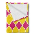 thumbnail image 2 of Abstract Soft Flannel Fleece Blanket, Colorful Modern Patterns with Geometrical Lantern Shapes Design Bicolour Art, Cozy Plush for Indoor and Outdoor Use, 70" x 90", Yellow Hot Pink, by Ambesonne, 2 of 5