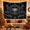thumbnail image 3 of Gothic Crystal Cabinet with Heart Gem Against Swirling Clouds, Mystical Gothic for Dark Art Lovers, Celestial Wall Art, Halloween Gift, Tapestry Wall Hanging for Bedroom and Dorm, 3 of 7