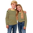 thumbnail image 4 of hengsof Girls' Fashion Striped Long Sleeve T-Shirt Classic Round Neck Casual Shirt Soft and Basic Everyday Top for Children, 4 of 5