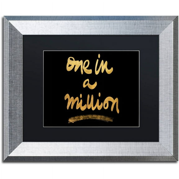 Trademark Fine Art "Million On Black" Canvas Art by Lisa Powell Braun, Black Matte, Silver Frame