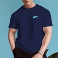 thumbnail image 5 of Men's 100% Cotton Regular Comfortable Tee with Ink Blue Print, 5 of 9