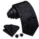 thumbnail image 2 of Set de corbatas Barry.Wang de seda negra con cachemir, 150 cm, 2 of 6