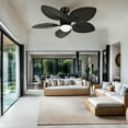 thumbnail image 2 of Uforic 52" Tropical Ceiling Fans with LED Light and Remote,Alexa,3 Ways Control,5 Palm Leaf blades Black Ceiling Fan, 2 of 9