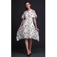 thumbnail image 2 of Bimba White Bird Printed Womens Cold Shoulder Tunic Party Round Neck Shift Dress - X-Large, 2 of 6