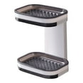 thumbnail image 4 of Walson Wall Mounted Sponge Organizer Moisture-proof Water Draining Tray Storage Box Bathtub Organizing Case Container for Bathroom Gray Double Layers, 4 of 9