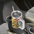 thumbnail image 5 of Christmas Tree Stainless Steel Tumbler with Lid & Straw, Holiday Ornament Print Insulated Travel Mug, Hot Cold Drink Cup for Women & Gift Giving, 5 of 9