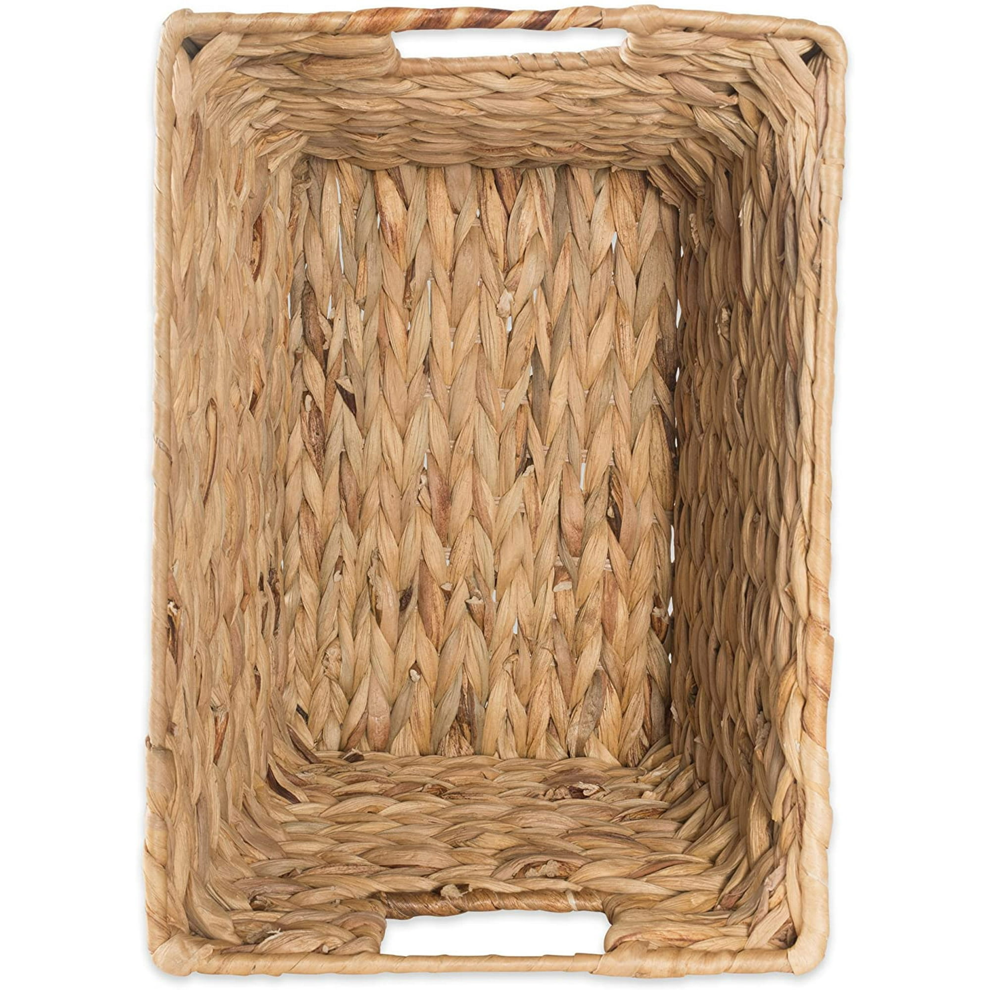 Lot De 2 Petits Paniers Carrés En Jacinthe D'eau Pour Le