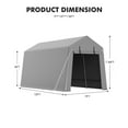 thumbnail image 5 of M optimized 7 x 12 ft Carport Storage Shed, Portable Garage with Roll-up Zipper Door, Heavy Duty Waterproof Tarp, Storage Tent for Motorcycle, Bike, Firewood, Garden Tools, 5 of 7