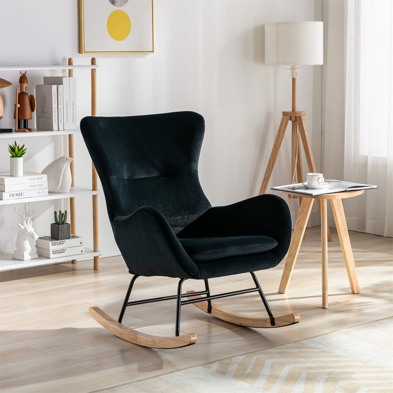 Modern glam velvet rocking chair 2025 walmart