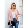 thumbnail image 5 of HOWCOME Womens Cropped Cardigans Sweaters 3/4 Sleeve Open Front Short Shrugs(Pink,XXL), 5 of 6