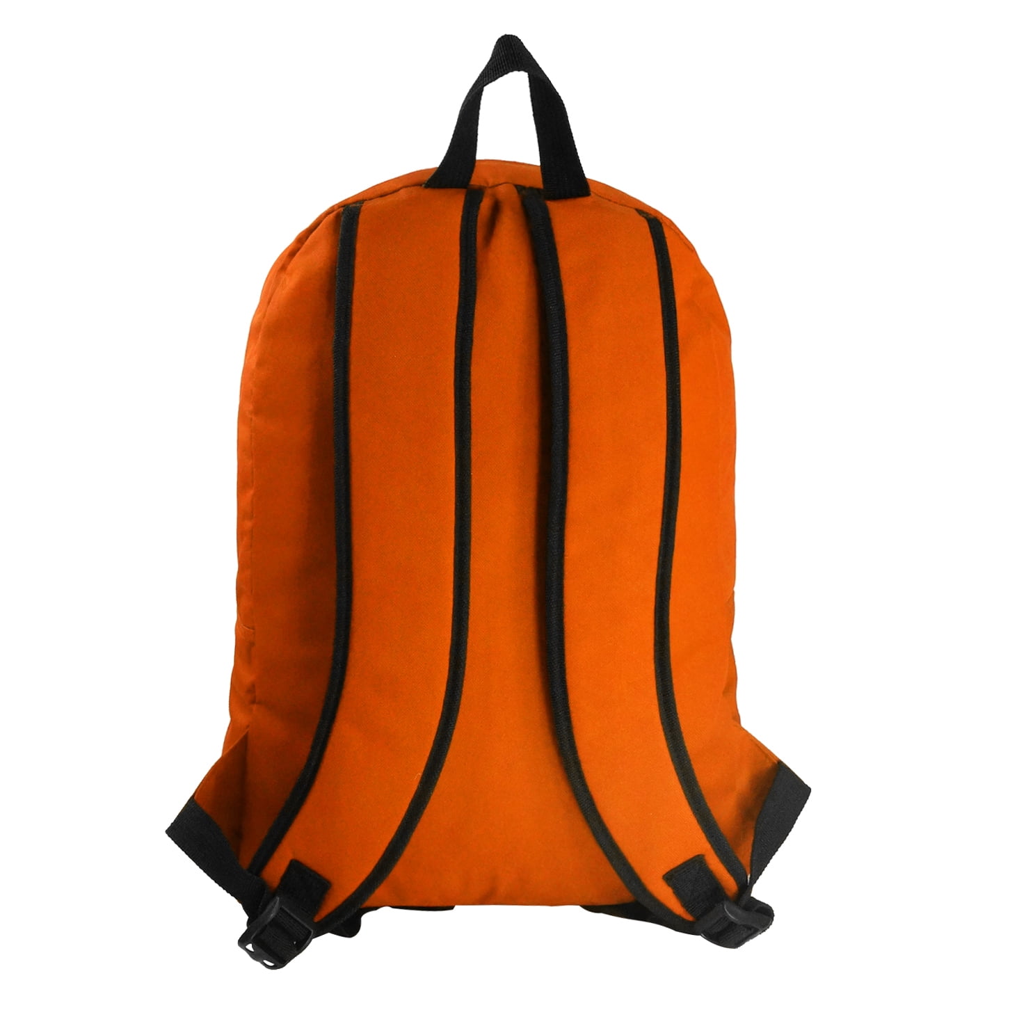 K-Cliffs Unisex Classic School Backpack 18" with Curved Shoulder Straps, Orange, Polyester