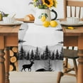 thumbnail image 5 of Black Deer Table Runner, Mountain Forest Animal Trees Nature Scenery Kitchen Table Runners Dress Scarves for Table Decorations Party/Restaurant/Indoor Outdoor Use, 13x90in, 5 of 9