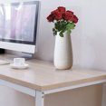thumbnail image 4 of Ramo de rosas artificiales de 10 cabezas, simulación floral, decoración para el hogar, oficina, centro de mesa, rosa falsa, rojo vino Methold HA7033-10B, 4 of 5