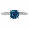 thumbnail image 7 of Solitaire with Accents Engagement Ring for Women - 2.7ct Natural London Blue Topaz in 14K White Gold Promise Ring, 7 of 7