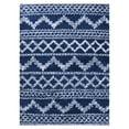 thumbnail image 3 of Geometric Stripe Plush Polypropylene Indoor Shag Area Rug - 5' x 7’, Cream/Blue, 3 of 10