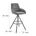 thumbnail image 5 of 26 Inch Foam Cushioned Counter Height Bar Stool, Black and Charcoal, 5 of 5