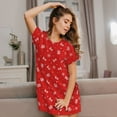 thumbnail image 3 of Picia Christmas Pattern Women’s Nightdress – Casual Short-sleeved Loose-Fit Sleepwear, Soft Cotton Short-Sleeve Sleep Shirt for Relaxation & Comfort, 3 of 6