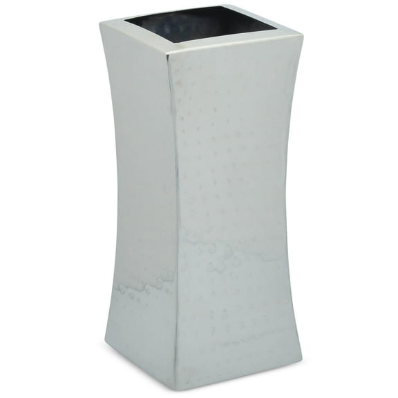 Berkware Large Silver Square Hammered Vase 9403