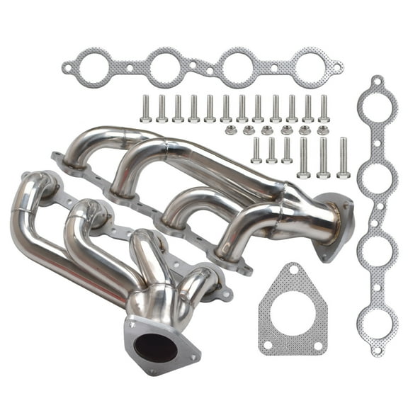 Panlongic Shorty  Header Manifold 4.8 5.3 6.0L  For 02-16 Chevy Silverado 1500 2500hd 3500HD