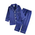 thumbnail image 1 of 2Pcs Red Satin Pyjamas Kids Sets Boys Girls Solid Silk Children's Pajamas Clothes Toddler Lounge Pjs 2-12T Christmas Clothing, 1 of 4