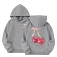 thumbnail image 5 of WOYY Big Girl's Hoodie Cherry Print Hooded Sweatshirt Casual Loose Graphic Pullover, 5 of 5