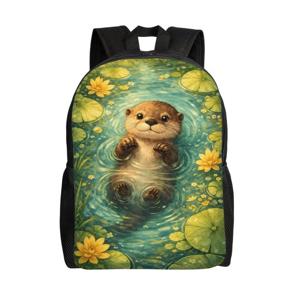 Otter Backpack Full Front Print Travel Laptop Bag for Men and Women