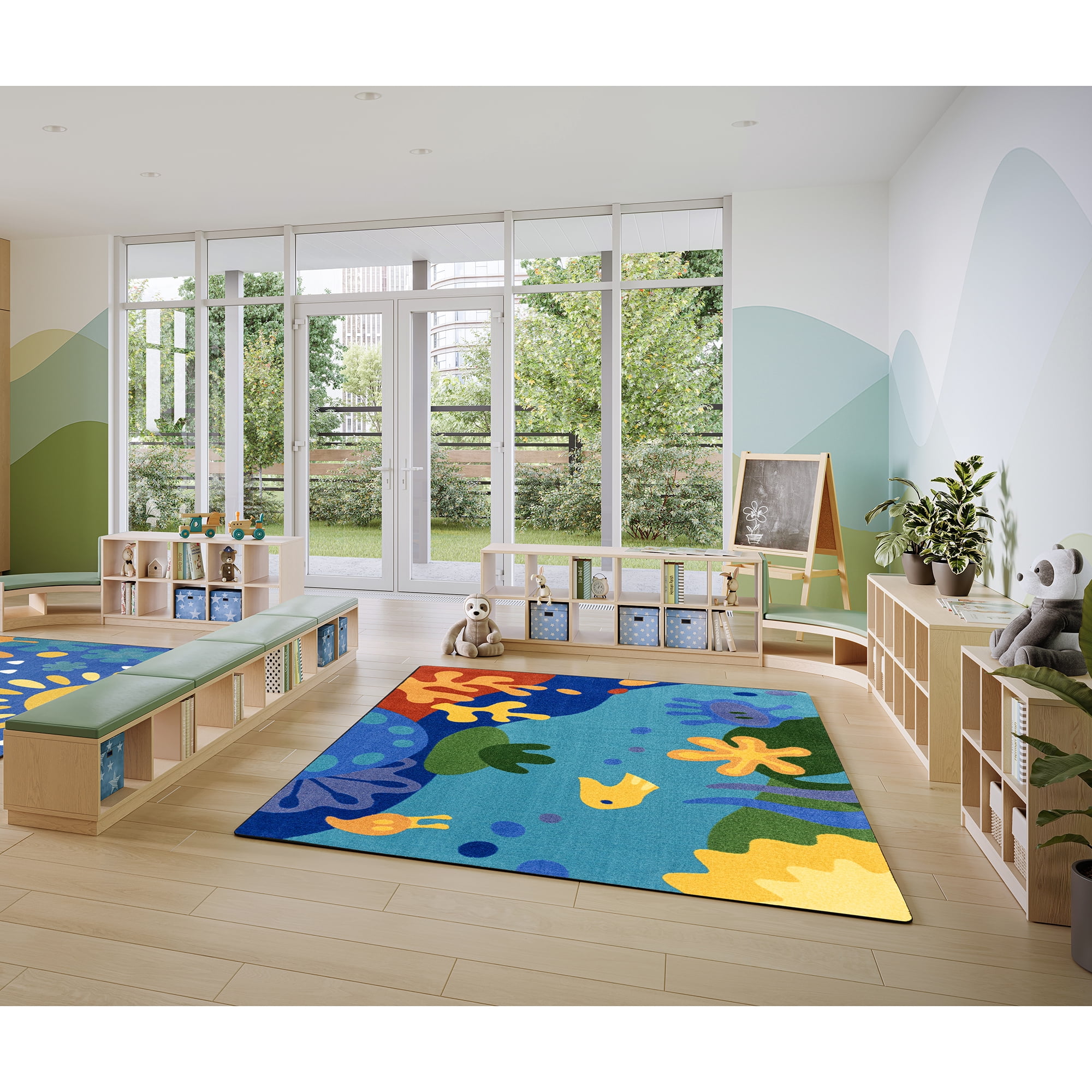 Joy Carpets Just Pretend 5'4" x 7'8" Indoor Area Rug in Color Multi