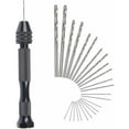 thumbnail image 1 of Mini taladro manual, brocas helicoidales + 25 brocas helicoidales inalámbricas micro, tornillo de banco de aluminio, herramientas rotativas, brocas helicoidales ajustables, pirograbado, plástico para, 1 of 5