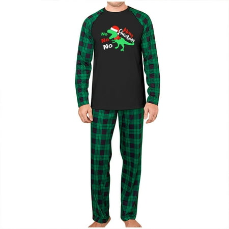 

AnuirheiH Xmas Pjs Set Matching Family Sets Christmas Casual Printed Top With Bottom Outfits Home Wear Clearance