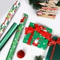 thumbnail image 5 of WMGHA Christmas Decorations Ornaments Christmas Wrapping Paper 17”×120“ Green Kraft Paper 3 42 Sq Ft Santa and Snowflake Wrapping Paper Shiny, 5 of 9