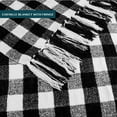 thumbnail image 3 of PAVILIA Plaid Chenille Blanket for Twin Size Bed, Soft Black and White Buffalo Plaid Checkered with Tassel Fringe, Woven Knitted Decorative Blanket for Sofa Couch Living Room Decor, Twin 60x80, 3 of 7