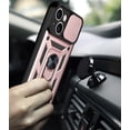 thumbnail image 3 of Case for Apple iPhone 13 Mini with Slide Camera Cover,Military Grade Heavy Duty Protection Phone Case Cover with Magnetic Ring Kickstand for iPhone 13 Mini SJ Rose Gold, 3 of 13