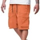 thumbnail image 4 of pstuiky Pantalones cortos para hombre, Pantalones cargo casuales de color sólido para hombre, para ejercicio, a la moda, para exteriores, con cordón, cintura elástica, pierna recta, bolsillos, 4 of 4