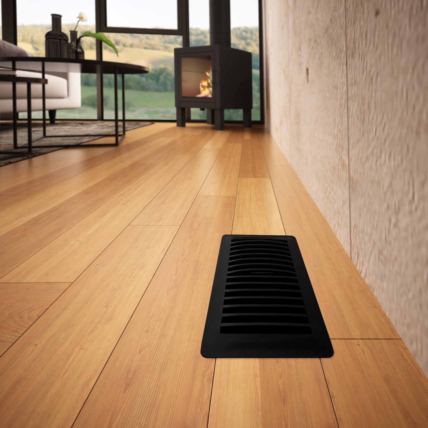 (5 pack) Imperial 4-inch x 10-inch Black Plastic Louvered, Floor Register, Rectangular, Household Vent Cover
