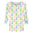 thumbnail image 4 of ICHUANYI Women's New Trending Crew Neck Casual Tops Easter Print T-shirt 3/4 Sleeves Blouse Summer, 4 of 4