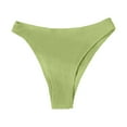 thumbnail image 4 of GEWSEY Sexy Bikini Bottom for Women Ruched Swim Bottom Cheeky Swimsuit Mid Waisted Tankini Bottoms Only (Light Green, S), 4 of 5
