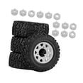 thumbnail image 2 of 4 ruedas y neumáticos para camión RC 1/10, piezas de coche RC, durabilidad, resistentes, repuestos profesionales, accesorios de repuesto para Blanco, 2 of 8