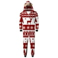 thumbnail image 3 of Odeerbi Christmas Onesie Pajamas for Family Holiday Sleep Jumpsuit Long Sleeve Family Christmas Pajamas Matching Sets Dad Printed Loungewear Jumpsuit Sleepwear Xmas PJs Set Red, 3 of 8