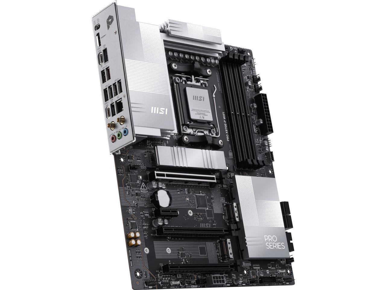 MSI PRO X870E-P WIFI AM5 ATX AMD Motherboards, USB 4.0 (40G),4x SATA 6Gb/s,Wi-Fi 7, Triple M.2 Connectors,