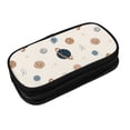 thumbnail image 3 of Large Storage Pencil Case, Brown Space Planet Pattern with Zipper Large Capacity Pen Bag, 3 of 8